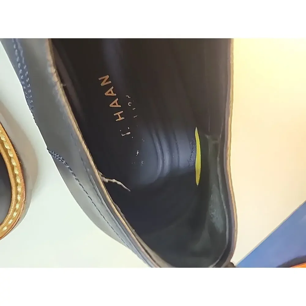 Cole Haan Tyler Grand Plain Ox Shoes Mens 12M Marine Blue Wax C25105